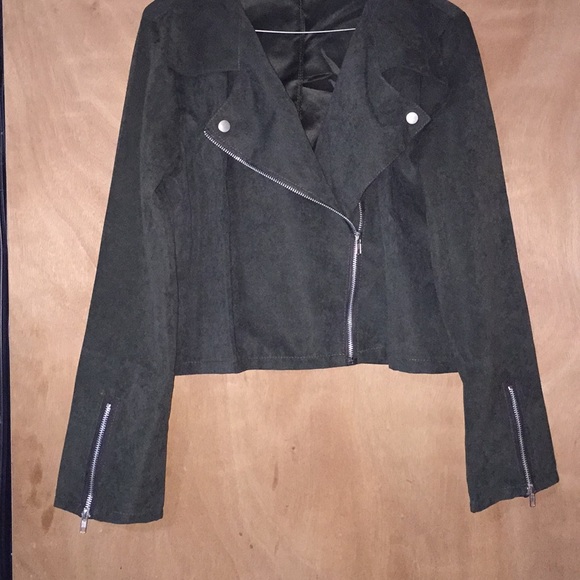 🧣Host Pick🧣Faux suede, Army green jacket - Picture 2 of 7